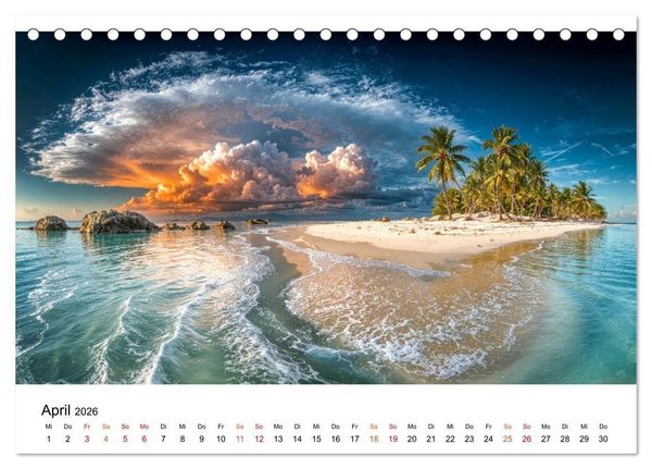Produktbild: Inseln der Sehnsucht - Versteckte Paradiese (Tischkalender 2026 DIN A5 quer), CALVENDO Monatskalender