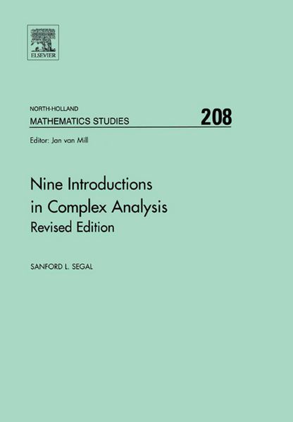 Produktbild: Nine Introductions in Complex Analysis - Revised Edition