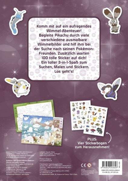 Produktbild: Pok&eacute;mon: Mein gro&szlig;es Wimmel-Malbuch - Pikachu und seine Freunde