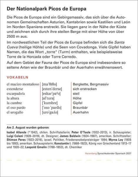 Produktbild: Spanisch Sprachkalender 2027 - Spanisch lernen leicht gemacht - Tagesabrei&szlig;kalender