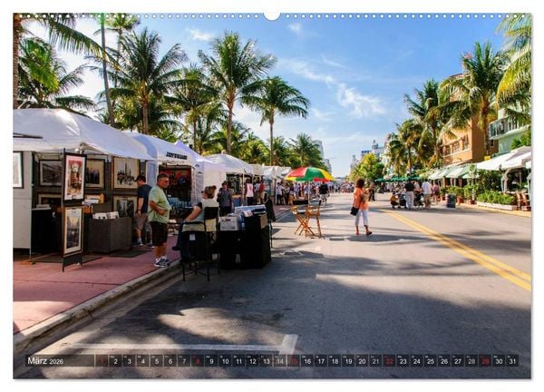 Produktbild: Miami South Beach (hochwertiger Premium Wandkalender 2026 DIN A2 quer), Kunstdruck in Hochglanz