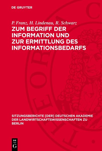 Produktbild: Zum Begriff der Information und zur Ermittlung des Informationsbedarfs