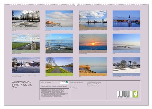 Produktbild: Wilhelmshaven - Sonne, K&uuml;ste und Meer (hochwertiger Premium Wandkalender 2026 DIN A2 quer), Kunstdruck in Hochglanz