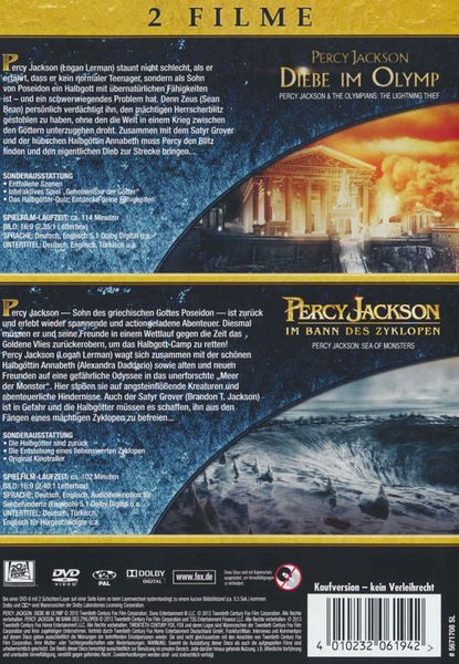 Produktbild: Percy Jackson 1&2 [ 2 DVDs]