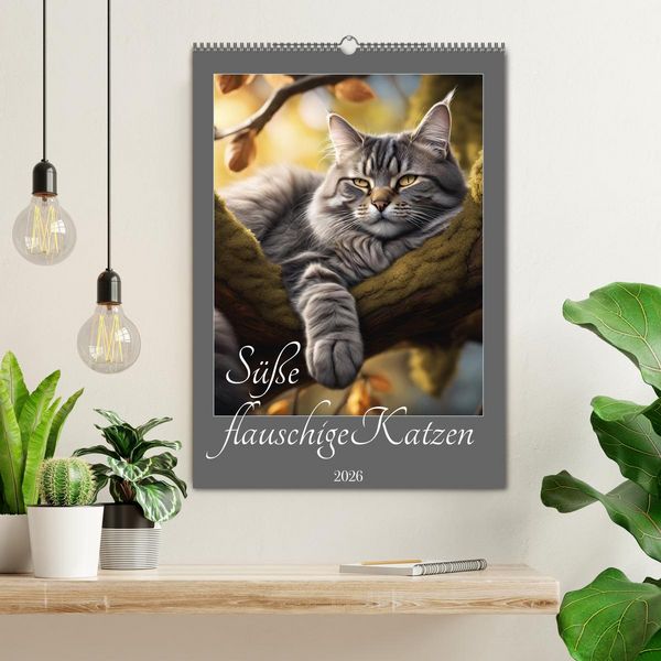 Produktbild: S&uuml;&szlig;e flauschige Katzen (Wandkalender 2026 DIN A2 hoch), CALVENDO Monatskalender