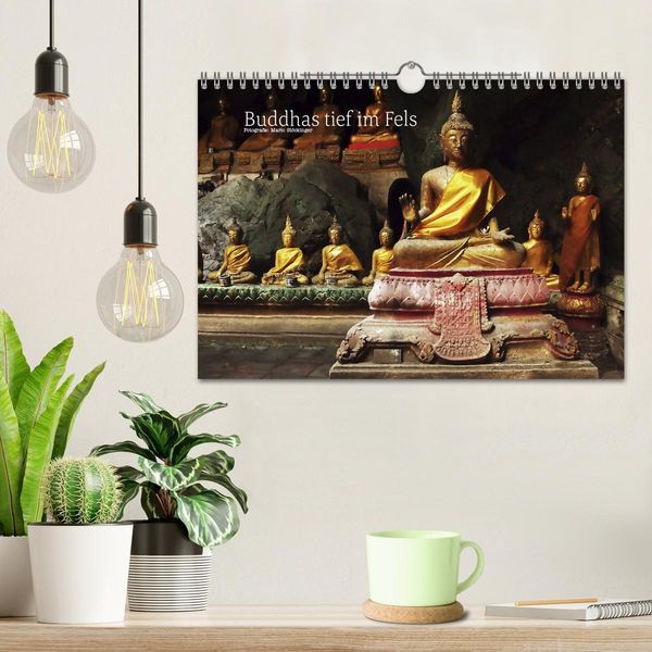 Produktbild: Buddhas tief im Fels (Wandkalender 2026 DIN A4 quer), CALVENDO Monatskalender