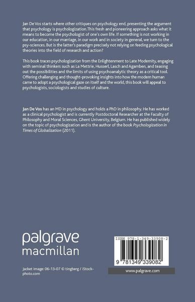 Produktbild: Psychologization and the Subject of Late Modernity