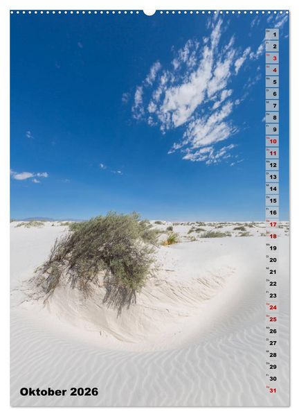 Produktbild: WHITE SANDS NATIONAL MONUMENT W&uuml;stenimpressionen (hochwertiger Premium Wandkalender 2026 DIN A2 hoch), Kunstdruck in Hochglanz