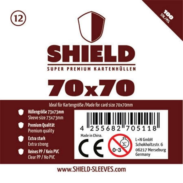 Shield Super Premium 12: Kartenhüllen für Karten bis 70 × 70 mm