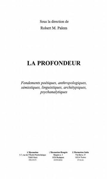 Produktbild: Profondeur: fondement poetiques anthropo