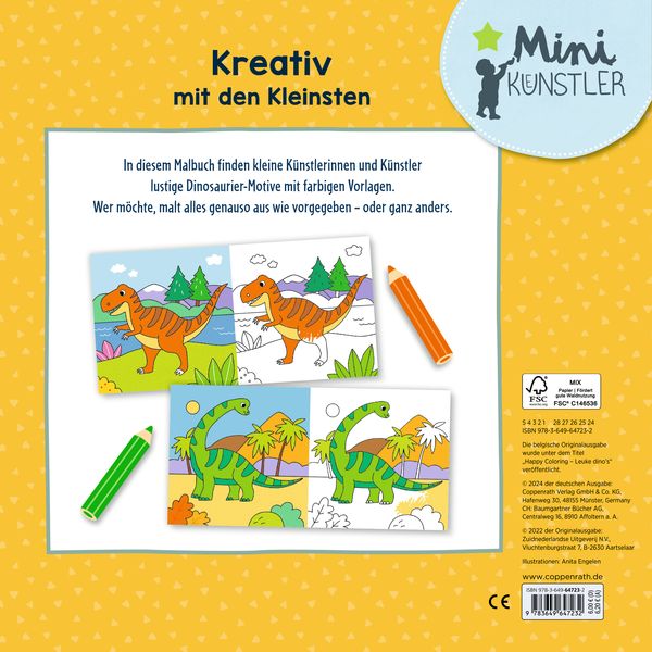 Produktbild: Mein kunterbuntes Dinosaurier-Malbuch - Mini-Künstler