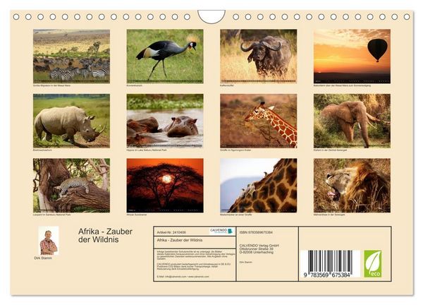 Produktbild: Afrika - Zauber der Wildnis (Wandkalender 2027 DIN A4 quer), CALVENDO Monatskalender