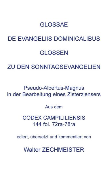 Produktbild: Glossae de Evangeliis Dominicalibus