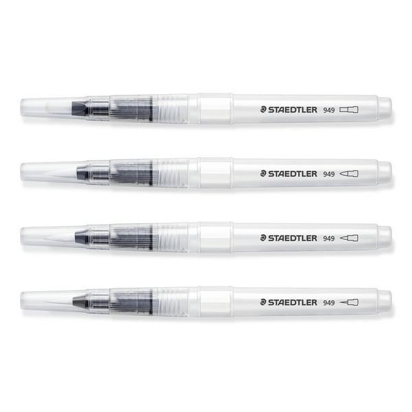 Produktbild: STAEDTLER Wasserpinsel rund fein, rund medium, rund gro&szlig;, Keilspitze, 4er Set