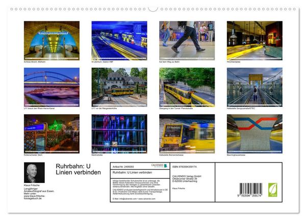 Produktbild: Ruhrbahn: U Linien verbinden (Wandkalender 2027 DIN A2 quer), CALVENDO Monatskalender
