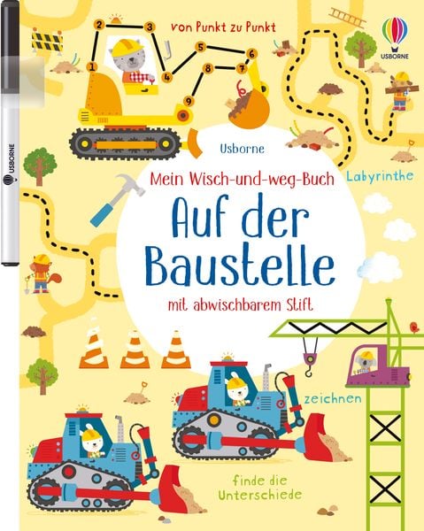 Mein Wisch-und-weg-Buch: Auf der Baustelle, Taschenbuch von Kirsteen Robson, Usborne, 978-1-78941-155-3