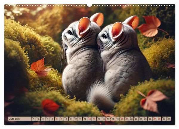 Produktbild: Chinchillas - Meister der Niedlichkeit (Wandkalender 2026 DIN A2 quer), CALVENDO Monatskalender