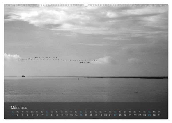 Produktbild: Seest&uuml;cke. Schwarzwei&szlig;e Nordseeimpressionen 2026 (hochwertiger Premium Wandkalender 2026 DIN A2 quer), Kunstdruck in Hochglanz