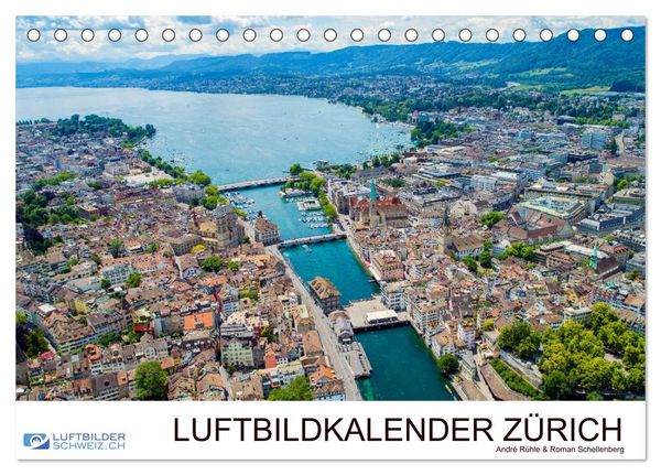 Luftbildkalender Zürich (Tischkalender 2026 DIN A5 quer), CALVENDO Monatskalender