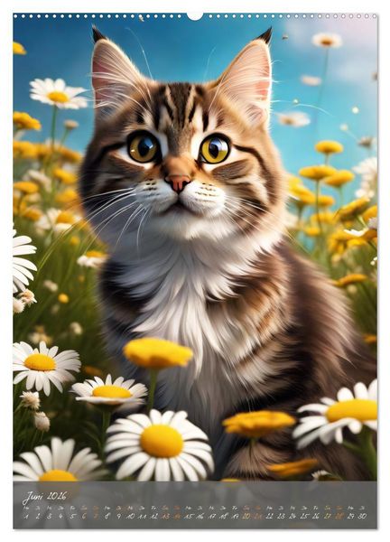 Produktbild: S&uuml;&szlig;e flauschige Katzen (Wandkalender 2026 DIN A2 hoch), CALVENDO Monatskalender