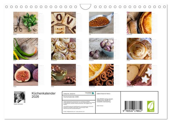 Produktbild: K&uuml;chenkalender 2026 (Wandkalender 2026 DIN A4 quer), CALVENDO Monatskalender