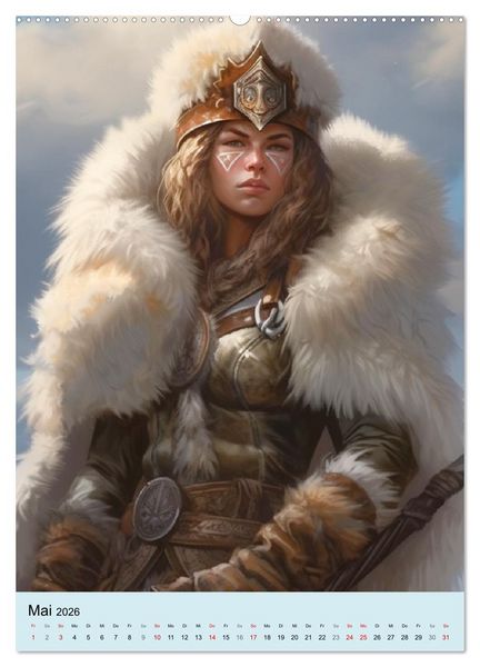 Produktbild: Fantasy Krieger. B&auml;renk&auml;mpfer aus dem Norden (hochwertiger Premium Wandkalender 2026 DIN A2 hoch), Kunstdruck in Hochglanz