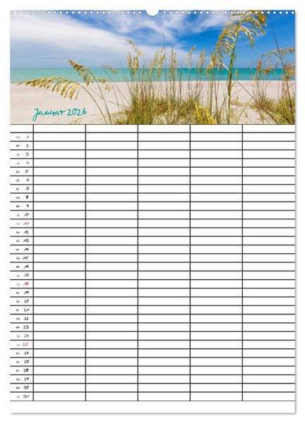 Produktbild: Idyllisches Florida / Familienplaner (Wandkalender 2026 DIN A2 hoch), CALVENDO Monatskalender