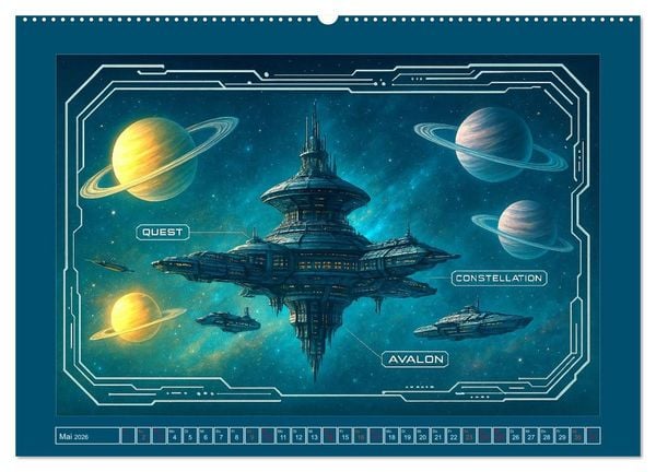 Produktbild: Intelligente Alientechnik (hochwertiger Premium Wandkalender 2026 DIN A2 quer), Kunstdruck in Hochglanz