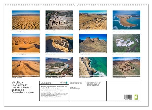 Produktbild: Marokko - Faszinierende Landschaften und traditionelle Bauwerke von oben (Wandkalender 2026 DIN A2 quer), CALVENDO Monatskalender