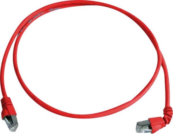 Produktbild: Teleg&auml;rtner 100008673 RJ45 Patchkabel CAT 6a S/FTP 5.00m Rot Flammwidrig, Halogenfrei 1St.