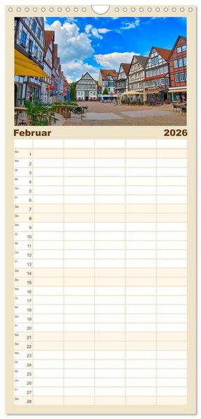 Produktbild: Familienplaner 2026 - Streifzug durch das Weserbergland mit 5 Spalten (Wandkalender, 21 x 45 cm) CALVENDO