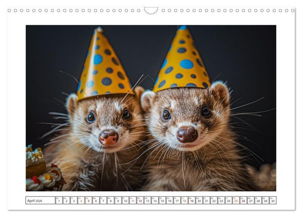 Produktbild: Kleine freche Nerze (Wandkalender 2026 DIN A3 quer), CALVENDO Monatskalender