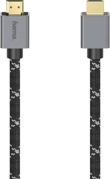 Produktbild: Hama HDMI Anschlusskabel HDMI-A Stecker, HDMI-A Stecker 2.00 m Grau, Schwarz 00200504 8K UHD HDMI-Kabel