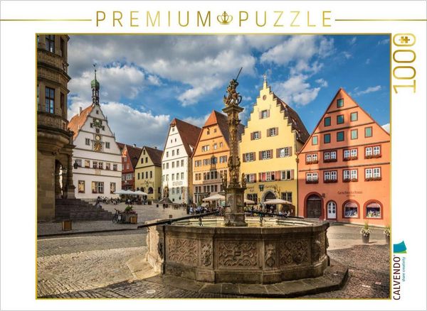 CALVENDO Puzzle Marktplatz in Rothenburg ob der Tauber | 1000 Teile Lege-Größe 64 × 48 cm Foto-Puzzle für glückliche Stunden
