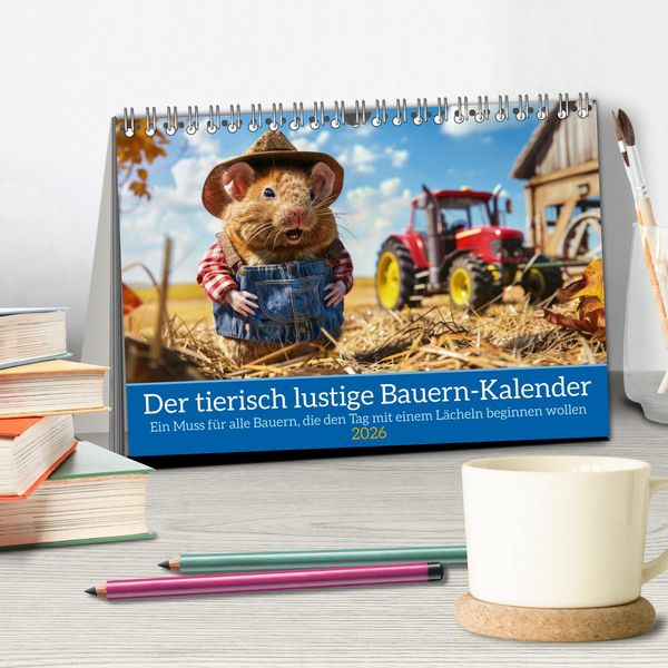 Produktbild: Der tierisch lustige Bauern-Kalender (Tischkalender 2026 DIN A5 quer), CALVENDO Monatskalender