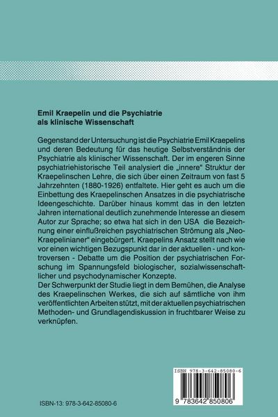 Produktbild: Emil Kraepelin und die Psychiatrie als klinische Wissenschaft