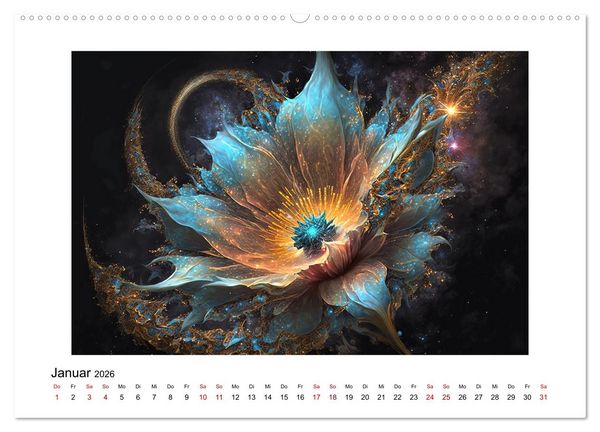Produktbild: Kosmische Bl&uuml;ten (Wandkalender 2026 DIN A2 quer), CALVENDO Monatskalender