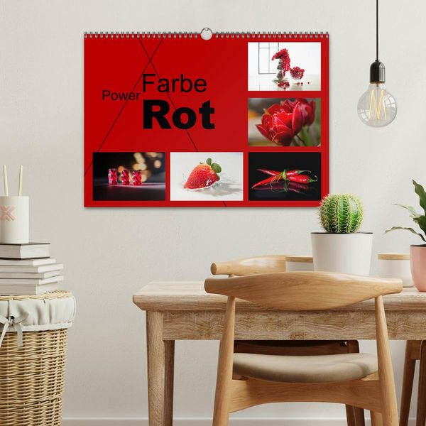 Produktbild: Powerfarbe Rot (Wandkalender 2026 DIN A3 quer), CALVENDO Monatskalender