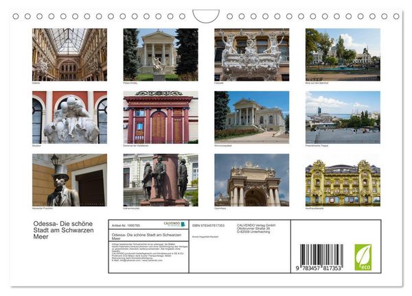 Produktbild: Odessa- Die sch&ouml;ne Stadt am Schwarzen Meer (Wandkalender 2026 DIN A4 quer), CALVENDO Monatskalender
