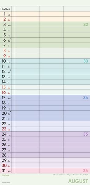 Produktbild: Superplaner Farbenfroh 2026 - Familien-Timer 22x45 cm - mit Ferienterminen - 3 Spalten - Wand-Planer - mit vielen Zusatzinformationen - Alpha Edition