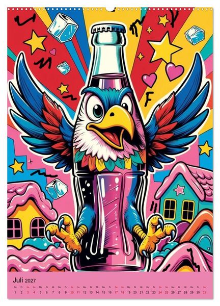 Produktbild: Poppige Cola-Flaschen (hochwertiger Premium Wandkalender 2027 DIN A2 hoch), Kunstdruck in Hochglanz