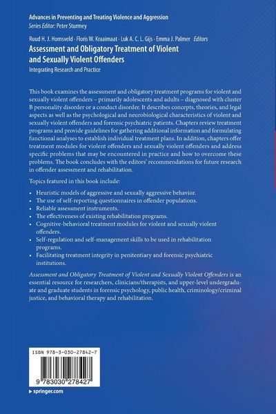 Produktbild: Assessment and Obligatory Treatment of Violent and Sexually Violent Offenders