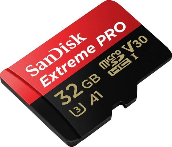Produktbild: SanDisk Extreme&reg; Pro microSDHC-Karte 32 GB Class 10, UHS-I, UHS-Class 3, v30 Video Speed Class inkl. SD-Adapter, A1-Leistungsstandard