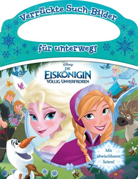 Produktbild: Disney Die Eisk&ouml;nigin - Verr&uuml;ckte Such-Bilder f&uuml;r unterwegs - Wimmelbuch - Pappbilderbuch mit Stift und abwischbaren Seiten ab 3 Jahren