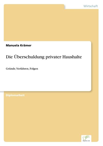 Produktbild: Die &Uuml;berschuldung privater Haushalte