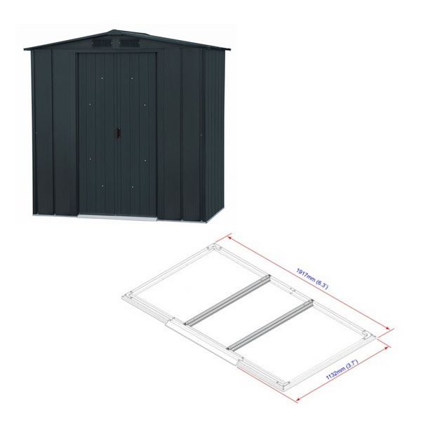 Produktbild: Metall Ger&auml;tehaus 202x123 Gartenhaus Schiebet&uuml;r
