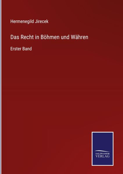 Produktbild: Das Recht in B&ouml;hmen und W&auml;hren