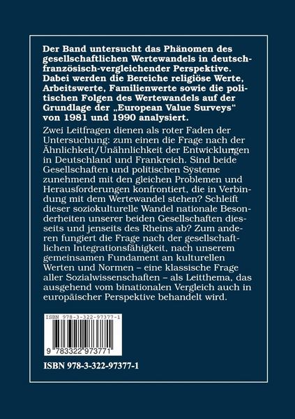Produktbild: Wertewandel in Deutschland und Frankreich