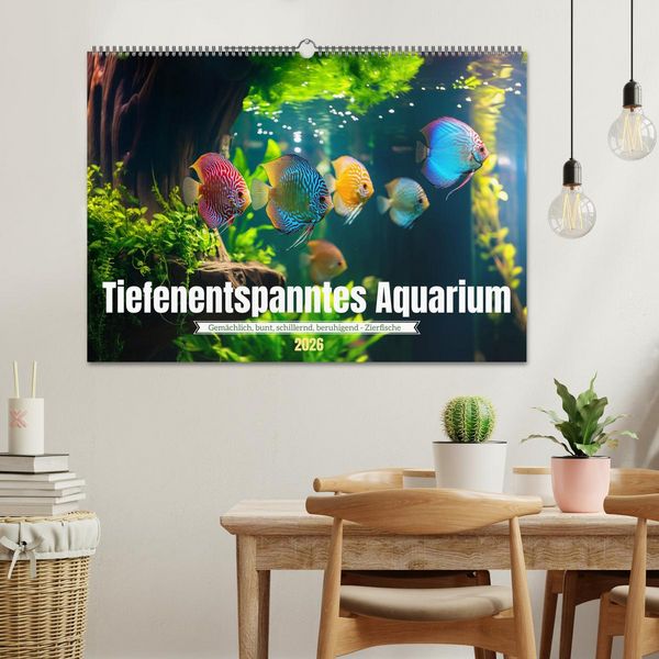 Produktbild: Tiefenentspanntes Aquarium (Wandkalender 2026 DIN A2 quer), CALVENDO Monatskalender