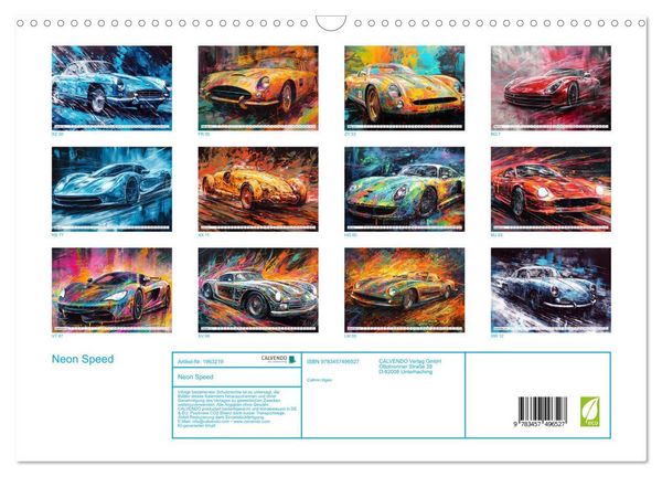 Produktbild: Neon Speed (Wandkalender 2026 DIN A3 quer), CALVENDO Monatskalender